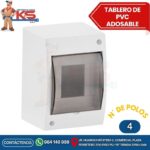TABLERO ADOSABLE 4 POLOS PVC CON PUERTA