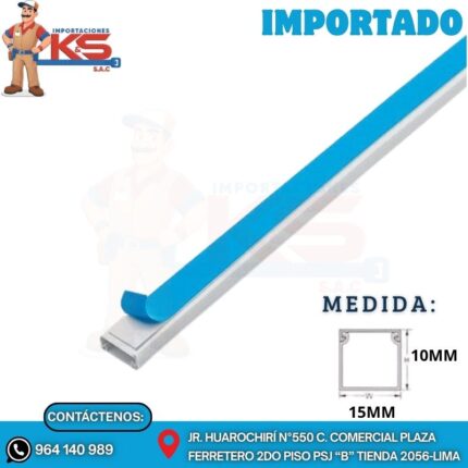 CANALETA BLANCA 15X10MM 2MTS CON ADHESIVO