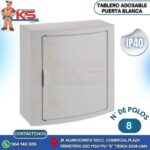 TABLERO ADOSABLE 8 POLOS PUERTA BLANCA A/HORIZONTAL IP40 IK08