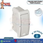 TABLERO EMPOTRABLE 2 POLOS PUERTA BLANCA A/VERTICAL IP40 IK08