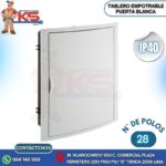 TABLERO EMPOTRABLE 28 POLOS PUERTA BLANCA A/HORIZONTAL IP40 IK08