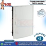 TABLERO EMPOTRABLE 42 POLOS PUERTA BLANCA A/HORIZONTAL IP40 IK08