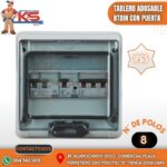 TABLERO ADOSABLE DE RESINA 8P BTDIN CON PUERTA IP65