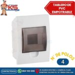 TABLERO EMPOTRABLE 4 POLOS PVC CON PUERTA