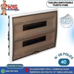 TABLERO EMPOTRABLE 40 POLOS PUERTA FUMÉ A/VERTICAL IP40 IK08
