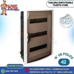 TABLERO EMPOTRABLE 42 POLOS PUERTA FUMÉ A/HORIZONTAL IP40 IK08