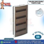 TABLERO EMPOTRABLE 56 POLOS PUERTA FUMÉ A/HORIZONTAL IP40 IK08