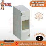 TABLERO ADOSABLE DE RESINA 2 POLOS BTDIN SIN PUERTA IP30