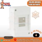 TABLERO ADOSABLE DE RESINA 4 POLOS BTDIN SIN PUERTA IP30
