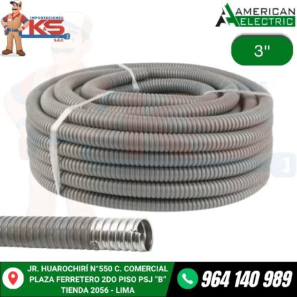 TUBERIA FLEXIBLE FORRO LIVIANO LIQUID TIGHT DE 3" X 20MTS