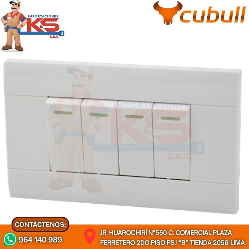 BLANCO A-3011 INTERRUPTOR CUÁDRUPLE COLOR BLANCO - Imagen 1