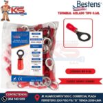 TERMINAL AISLADO TIPO OJAL 8AWG-10MM2 1/4" ROJO X 100U