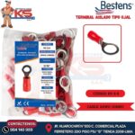 TERMINAL AISLADO TIPO OJAL 8AWG-10MM2 5/16" ROJO X 100U