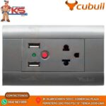 TOMACORRIENTE + 2 USB COLOR PLOMO