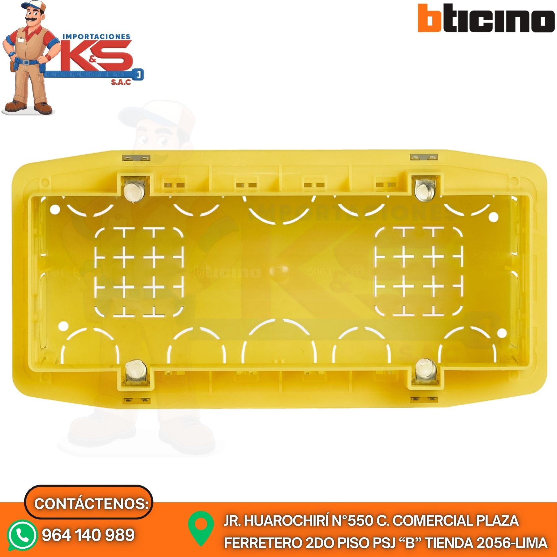 7M AMARILLO CAJA RECTANGULAR 7 MÓDULOS 186X76X52MM - Imagen 1