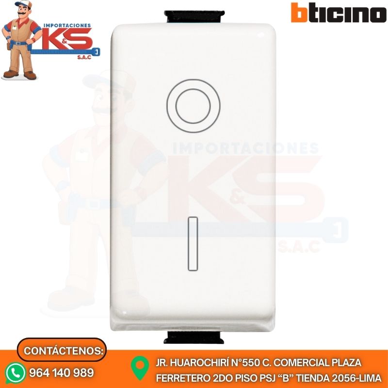 BLANCO AM5011 DADO INTERRUPTOR BIPOLAR 16A BLANCO 250V MATIX - Imagen 1