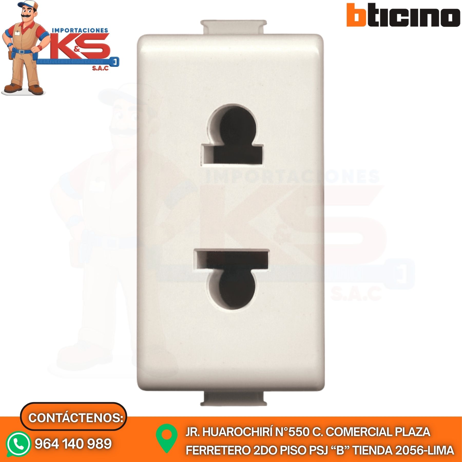 DADO TOMA MARFIL DADO TOMACORRIENTE 2P 16A 250V MARFIL MATIX - Imagen 1