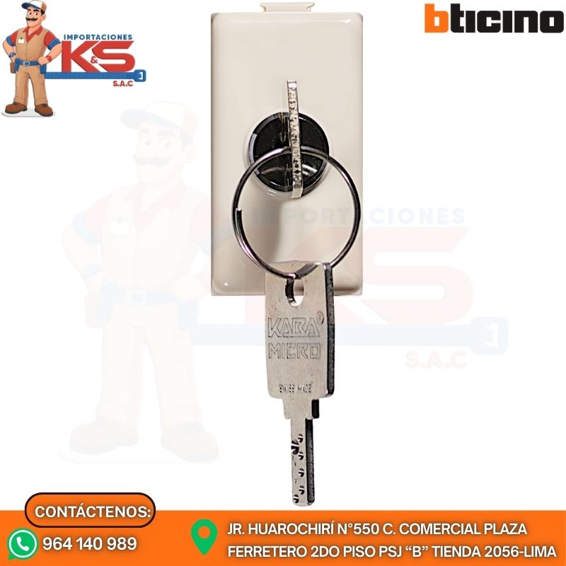 MARFIL A5007D DADO INTERRUPTOR 3 VÍAS C/LLAVE 10A MARFIL 250 MATIX - Imagen 1