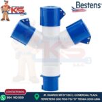 TOMA MULTIPLE SALIDA 2P+T 16A 220-250V 6H (PULPO) AZUL IP44
