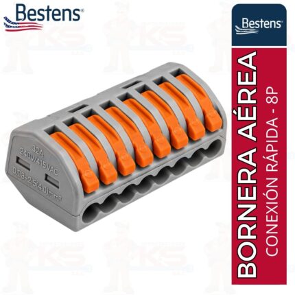 Bornera de Conexión Rápida 8 Pines 32A para Cable Eléctrico