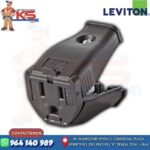 TOMA AÉREO L/T 15A 125V CLAMPTITE C/BISAGRA PVC NEGRO