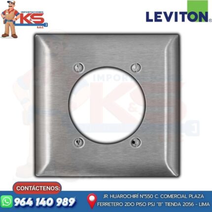 PLACA SIMPLE PARA TOMACORRIENTE 50A DE ACERO INOXIDABLE 302