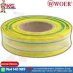 MANGA TERMOCONTRAIBLE F50MM AMARILLO/VERDE PLANO (ROLLO X 25MTS)