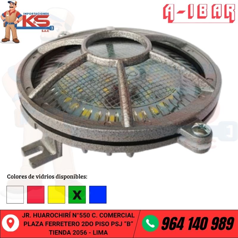FANAL CIRCULAR DE ALUMINIO 15W VERDE FANAL CIRCULAR DE ALUMINIO 15W HERMÉTICO 220V IP67 VERDE - Imagen 1