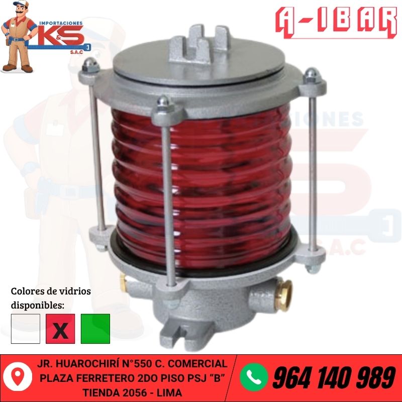 FANAL RECTO DE ALUMINIO POLICARBONATO 150W HERMÉTICO IP56 ROJO 360° FANAL RECTO DE ALUMINIO POLICARBONATO 150W HERMÉTICO IP56 ROJO 360° - Imagen 1