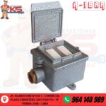 INTERRUPTOR INDUSTRIAL DOBLE 15A DE ALUMINIO CON TAPA