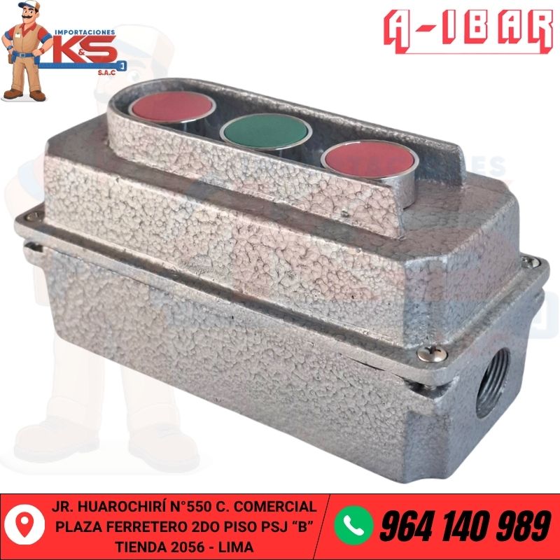 INTERRUPTOR INDUSTRIAL PUSH BUTTON DE 3 PULSADORES CON CERCO-IRPC3 C INTERRUPTOR INDUSTRIAL PUSH BUTTON DE 3 PULSADORES CON CERCO - Imagen 1