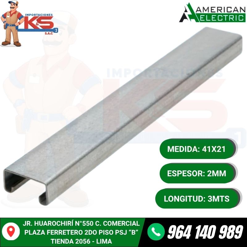 RIEL UNISTRUT LISO 41X21MM ESPESOR 2MM X 3MTS RIEL UNISTRUT LISO 41X21MM ESPESOR 2MM X 3MTS
