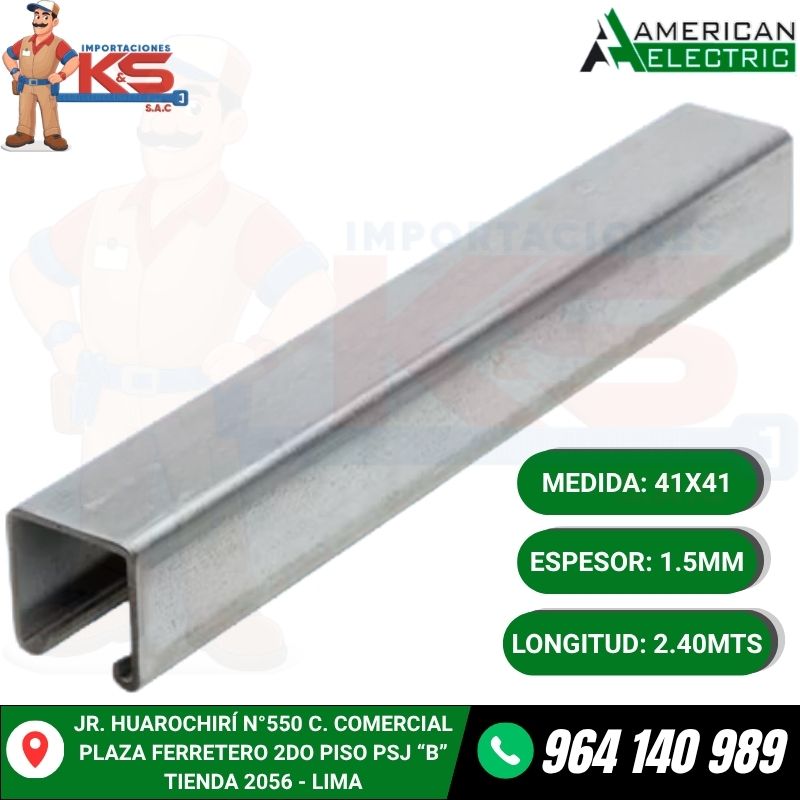 RIEL UNISTRUT LISO 41X41MM ESPESOR 1.5MM X 2.4MTS RIEL UNISTRUT LISO 41X41MM ESPESOR 1.5MM X 2.4MTS