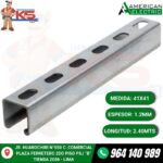 RIEL UNISTRUT RANURADO 41X41MM ESPESOR 1.2MM X 2.40MTS