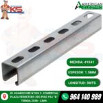 RIEL UNISTRUT RANURADO 41X41MM ESPESOR 1.5MM X 3MTS