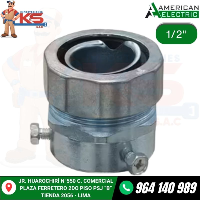 CONECTOR DE TUBO EMT A TUBERÍA FLEXIBLE DE 1/2" CONECTOR DE TUBO EMT A TUBERÍA FLEXIBLE DE 1/2"