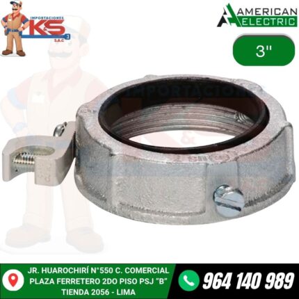 TUERCA BUSHING RIGID DE HIERRO CON AISLAMIENTO Y LINEA TIERRA 3"