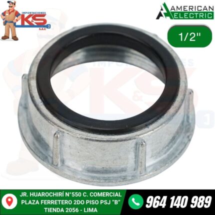 TUERCA BUSHING IMC DE ZINC CON AISLAMIENTO 1/2"