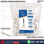 Terminal sobremoldeado simple E7506 para cable 20AWG 0.75mm² color blanco bolsa de 100 und - Bestens